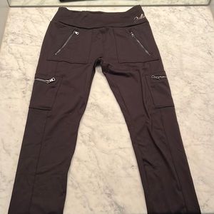 Justice active black leggings with zipper pockets on legs size 14/16